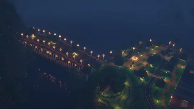 Le pont de lanternes, de nuit — Capture d'écran de Athena Adventure