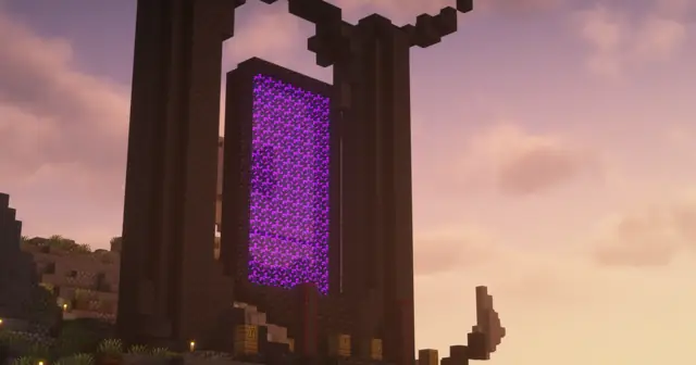 L'ouverture du Nether — Capture d'écran de Athena Adventure